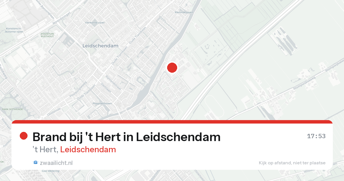 Brand bij 't Hert in Leidschendam — 19 aug 2026