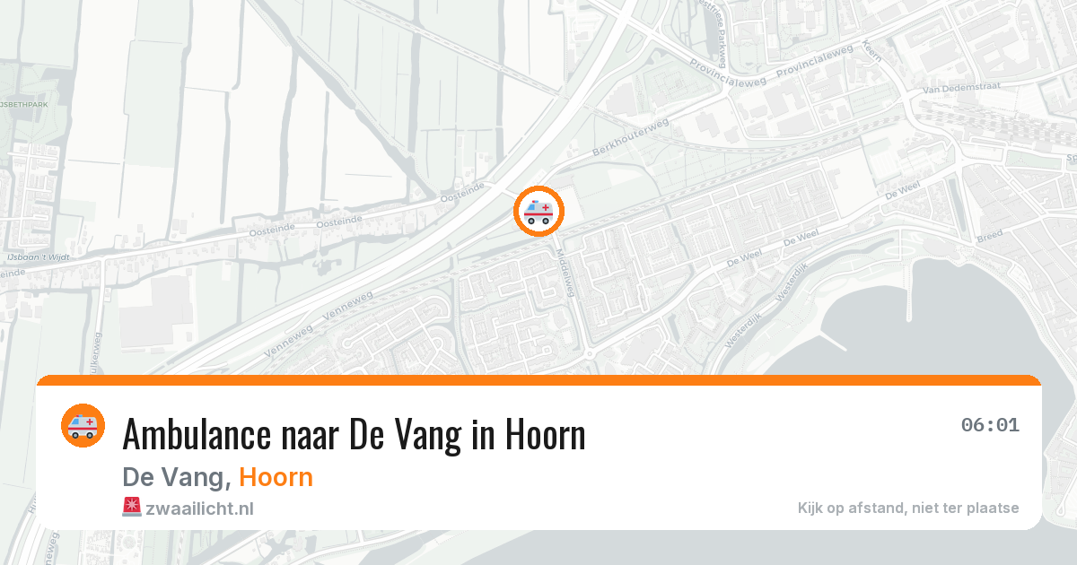 Ambulance naar De Vang in Hoorn — 26 jun 2026