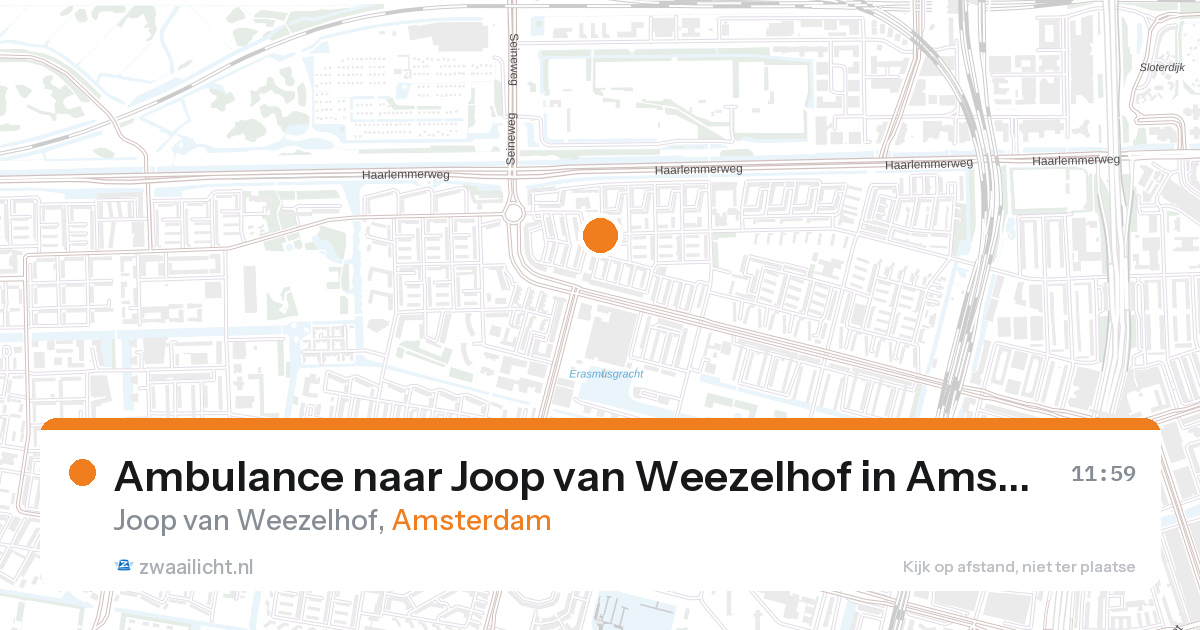 Ambulance naar Joop van Weezelhof in Amsterdam — 26 jun 2026