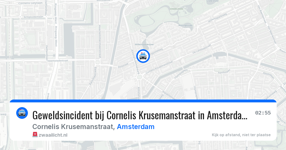 Geweldsincident bij Cornelis Krusemanstraat in Amsterdam — 5 jul 2026