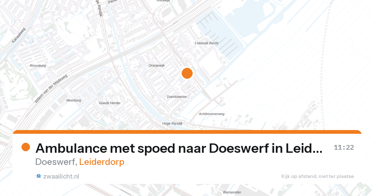 Ambulance met spoed naar Doeswerf in Leiderdorp — 28 aug 2026