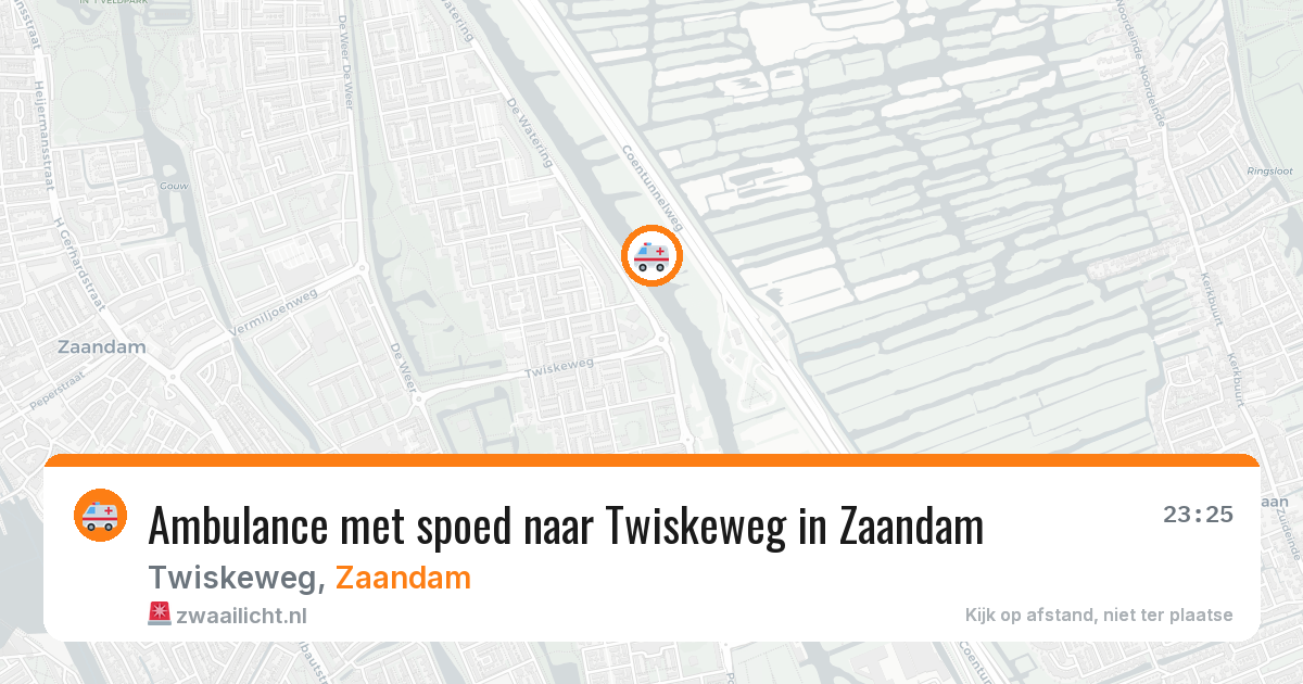 Ambulance met spoed naar Twiskeweg in Zaandam — 9 aug 2026