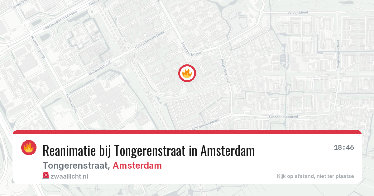 Reanimatie bij Tongerenstraat in Amsterdam — 19 mrt 2026