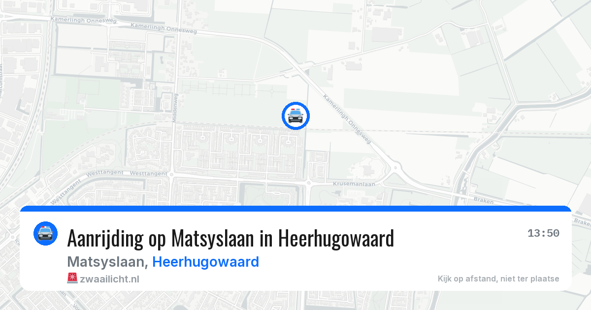 Aanrijding op Matsyslaan in Heerhugowaard — 22 apr 2026