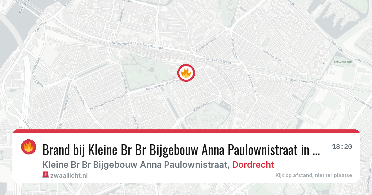 Brand bij Kleine Br Br Bijgebouw Anna Paulownistraat in Dordrecht — 29 jun 2026