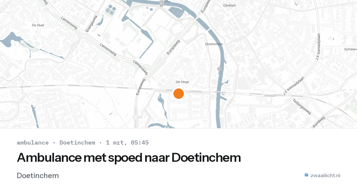Ambulance met spoed naar Doetinchem — 1 mrt 2026 | 🚨 Zwaailicht.nl