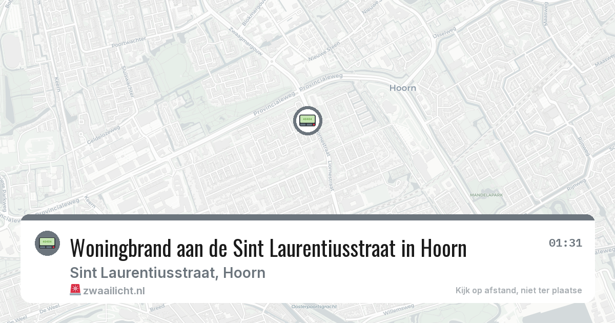 Woningbrand aan de Sint Laurentiusstraat in Hoorn — 18 jun 2026