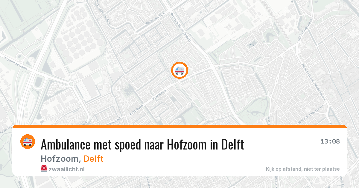 Ambulance met spoed naar Hofzoom in Delft — 12 jun 2026
