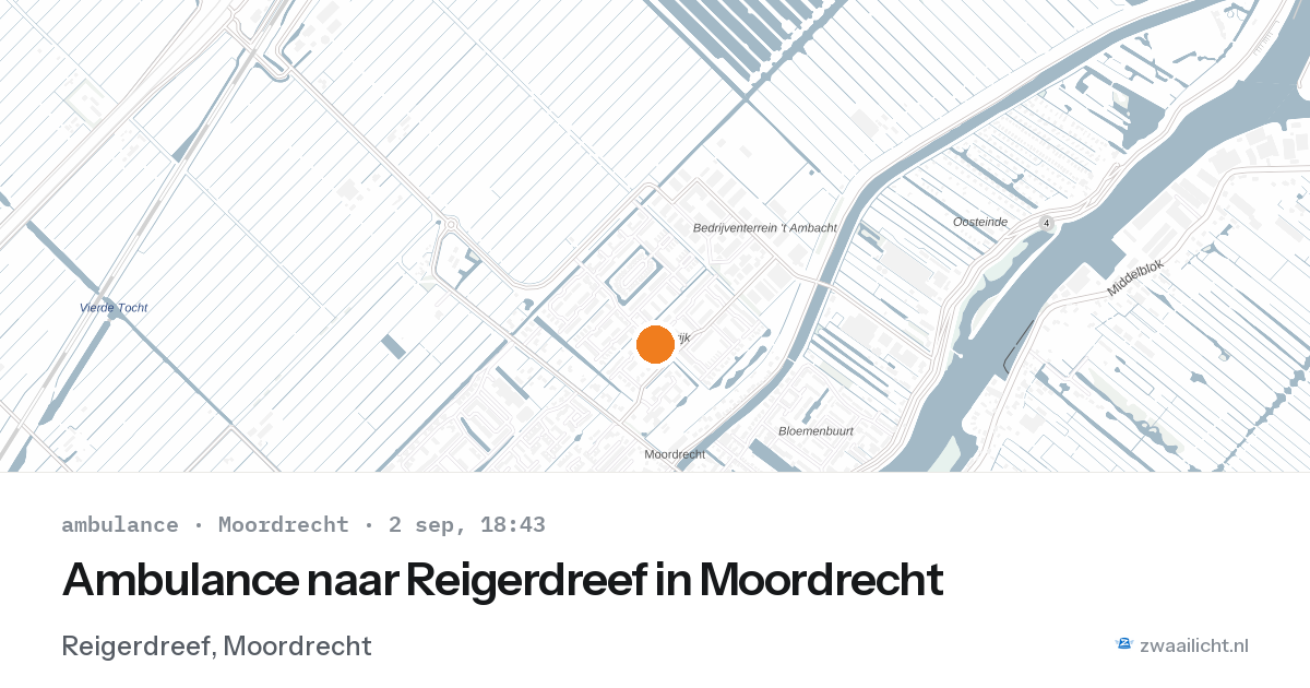 Ambulance naar Reigerdreef in Moordrecht — 2 sep 2026
