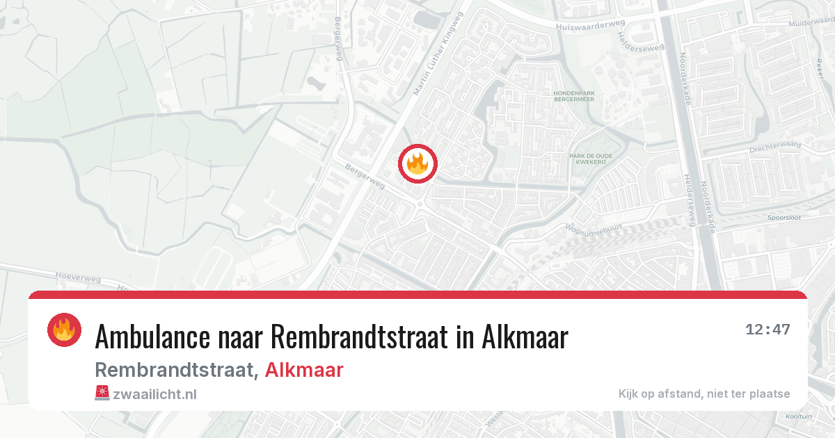 Ambulance naar Rembrandtstraat in Alkmaar — 18 apr 2026