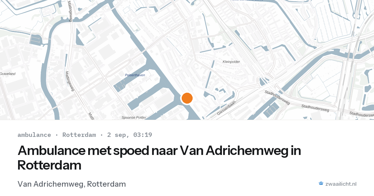 Ambulance met spoed naar Van Adrichemweg in Rotterdam — 2 sep 2026