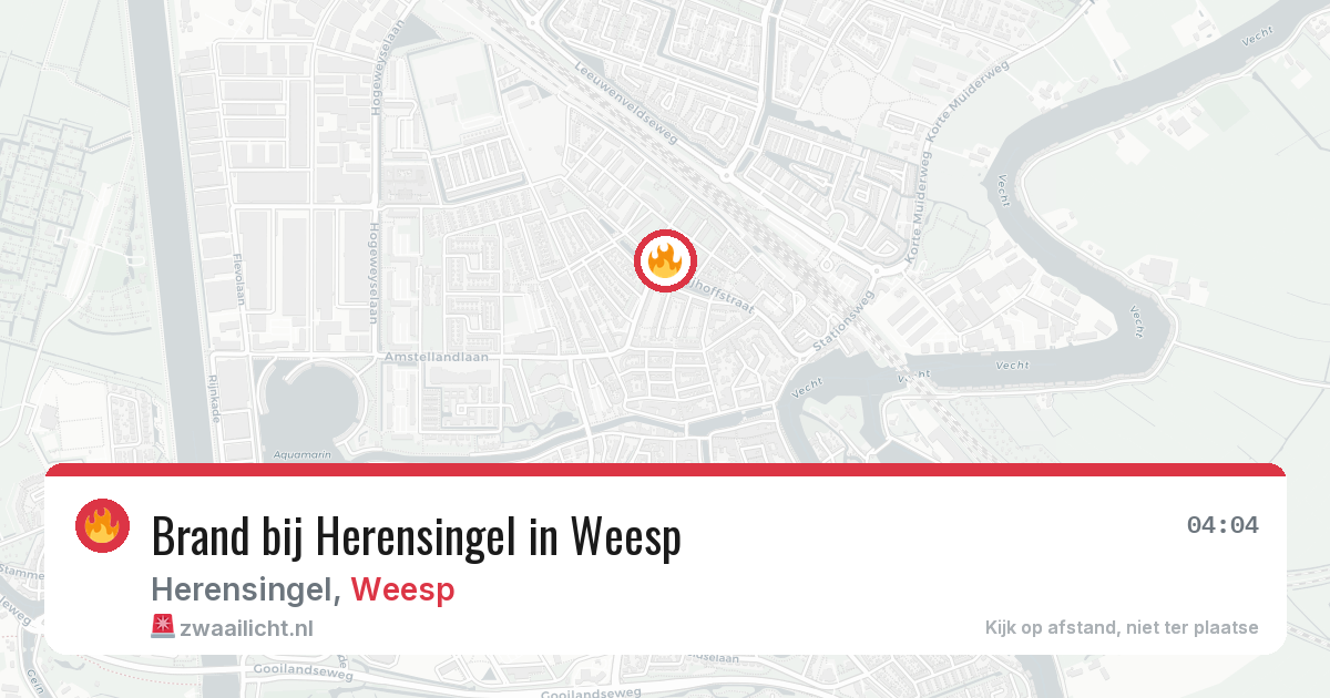 Brand bij Herensingel in Weesp — 13 jul 2026