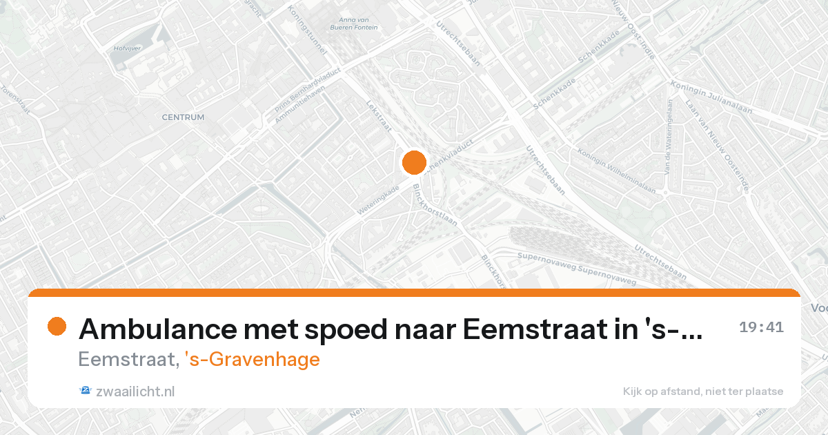 Ambulance met spoed naar Eemstraat in 's-Gravenhage — 21 aug 2026