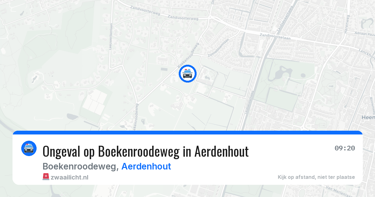 Ongeval op Boekenroodeweg in Aerdenhout — 20 mrt 2026