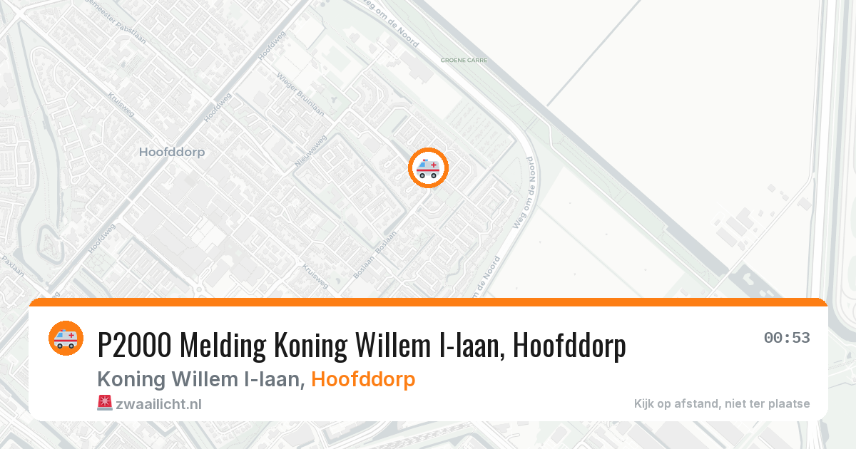 P2000 Melding Koning Willem I-laan, Hoofddorp — 27 feb 2026