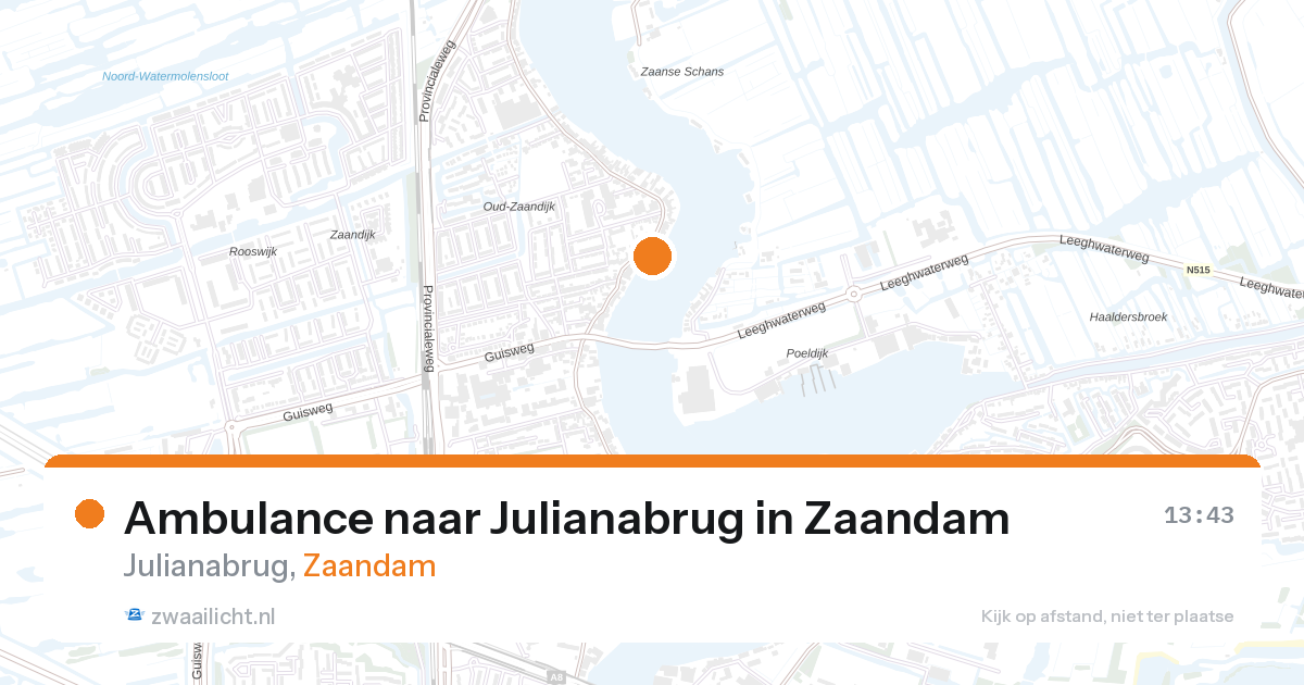 Ambulance naar Julianabrug in Zaandam — 13 jun 2026