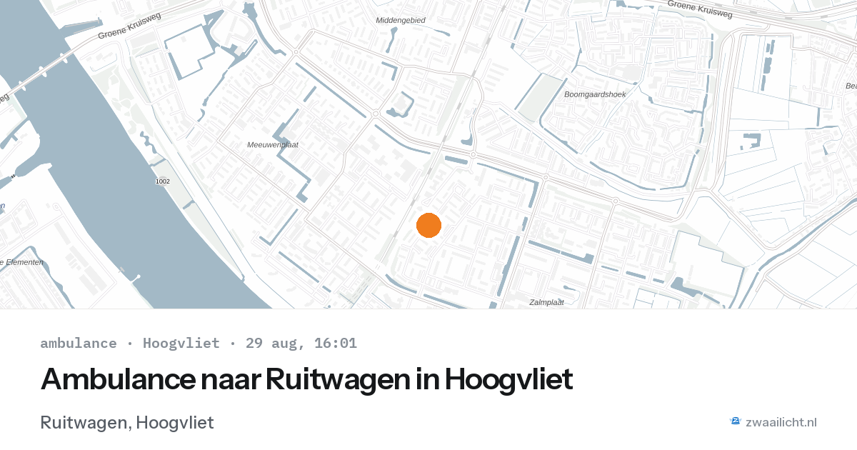 Ambulance naar Ruitwagen in Hoogvliet — 29 aug 2026