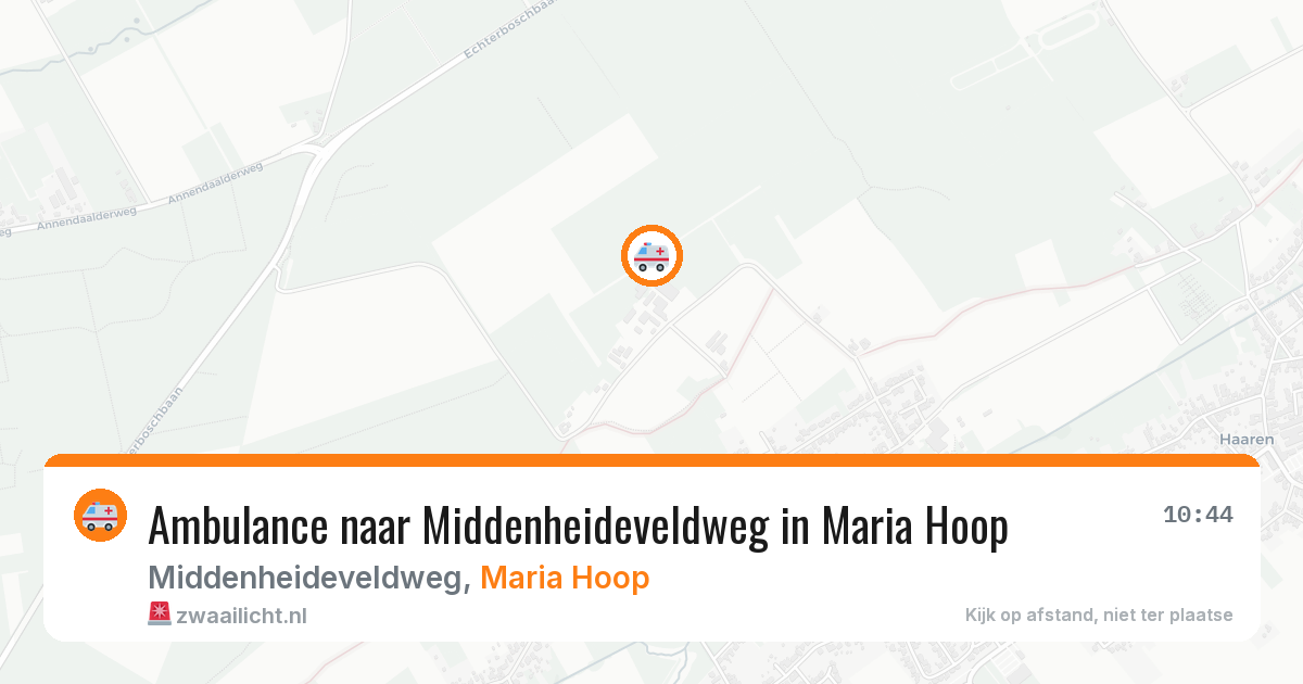 Ambulance naar Middenheideveldweg in Maria Hoop — 18 mei 2026