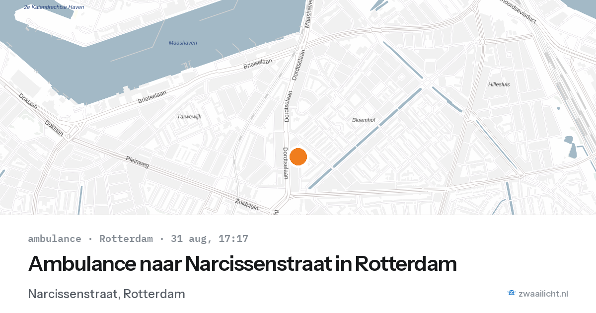 Ambulance naar Narcissenstraat in Rotterdam — 31 aug 2026