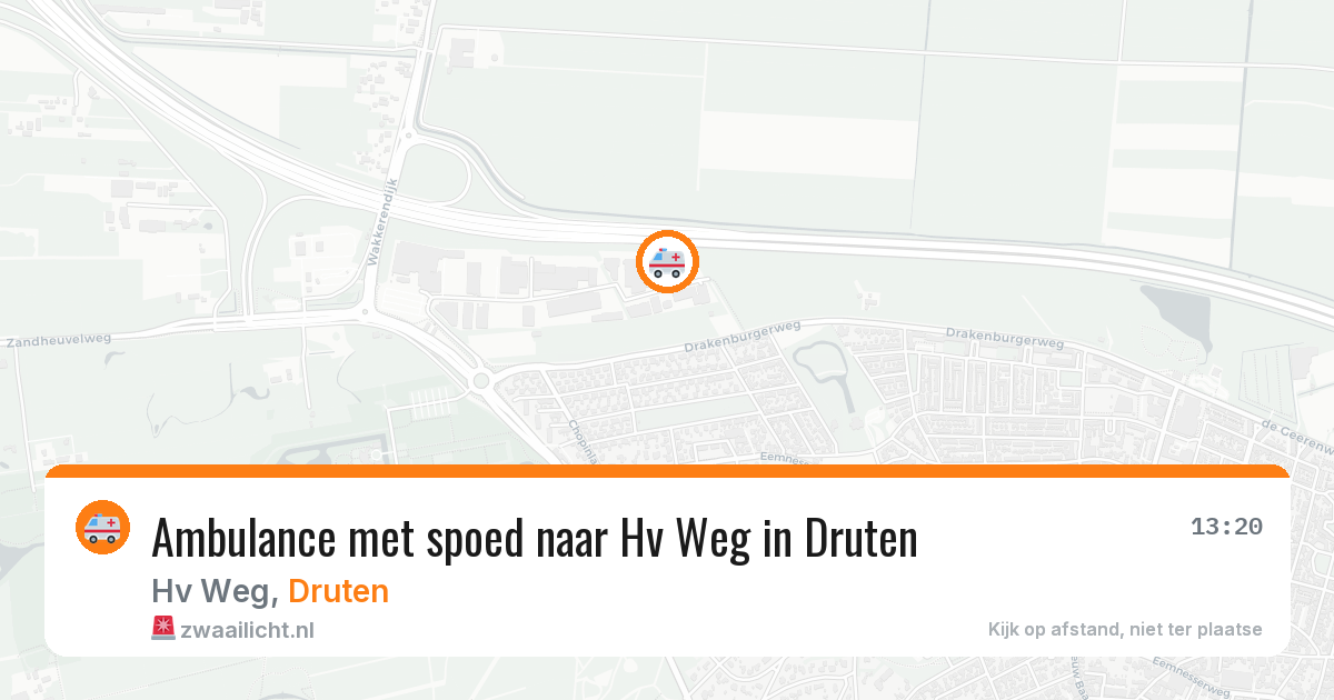 Ambulance met spoed naar Hv Weg in Druten — 22 mrt 2026