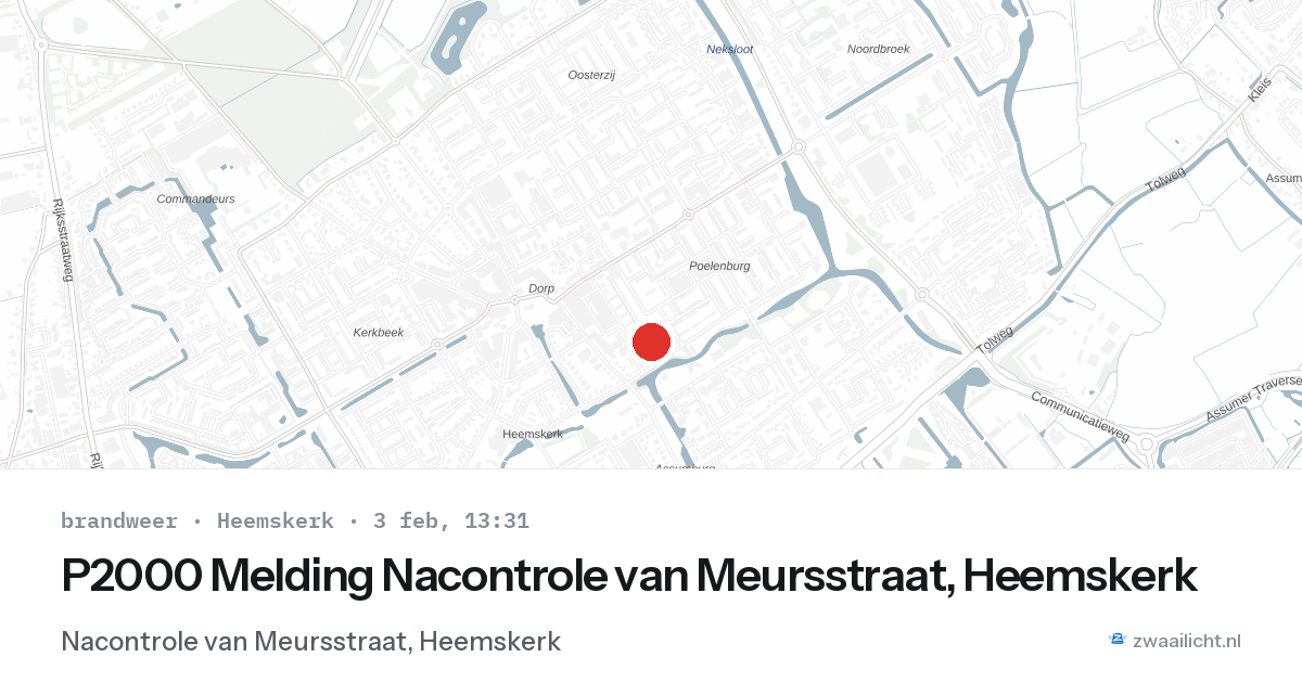 P2000 Melding Nacontrole van Meursstraat, Heemskerk — 3 feb 2026