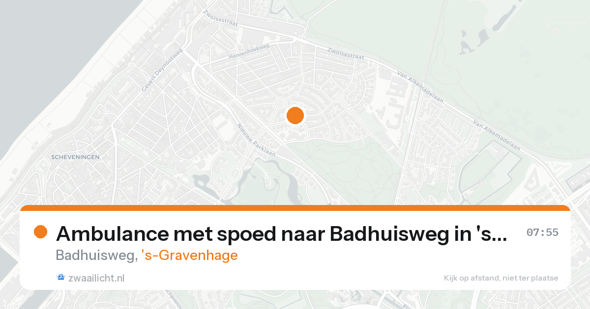 Ambulance met spoed naar Badhuisweg in 's-Gravenhage — 15 aug 2026
