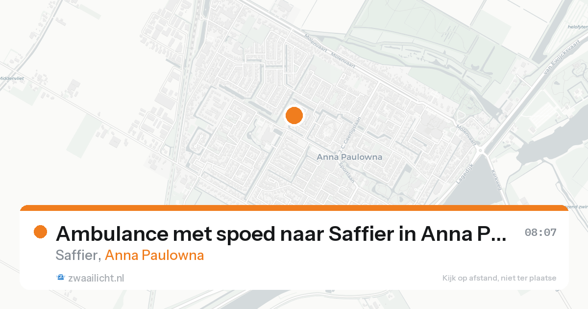 Ambulance met spoed naar Saffier in Anna Paulowna — 24 aug 2026