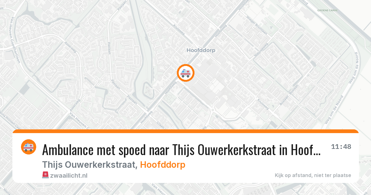 Ambulance met spoed naar Thijs Ouwerkerkstraat in Hoofddorp — 7 jul 2026