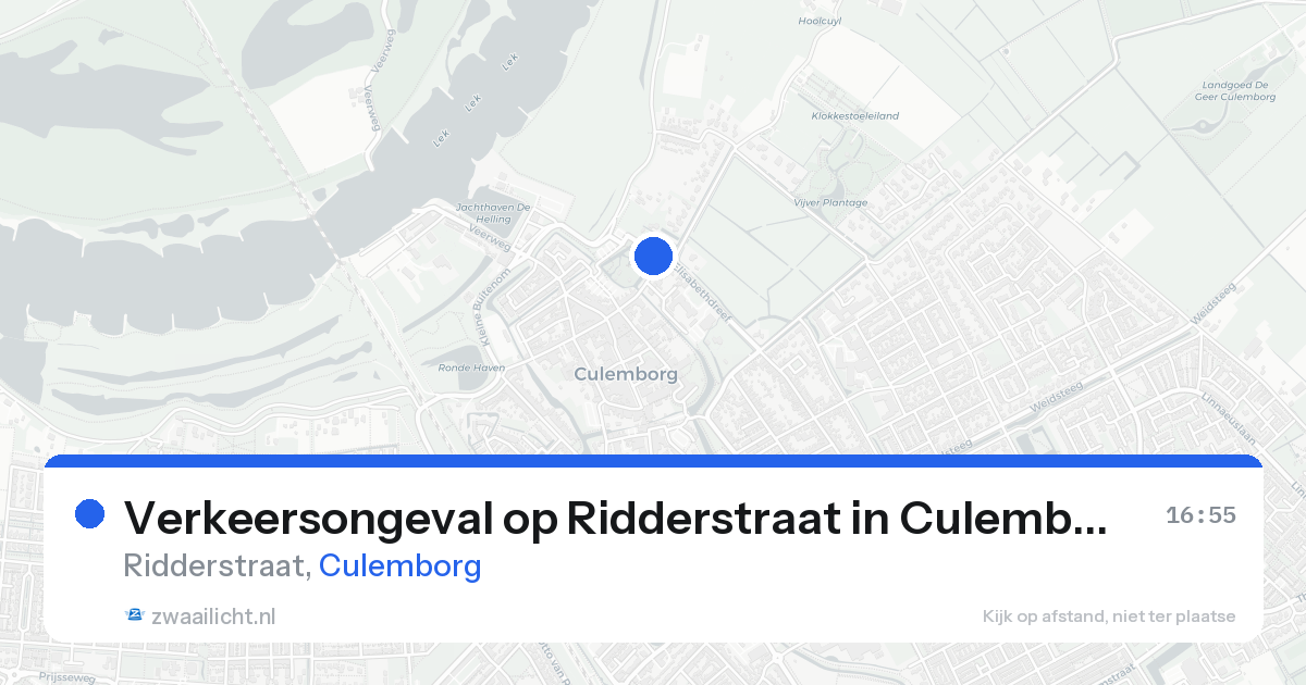 Verkeersongeval op Ridderstraat in Culemborg — 16 apr 2026