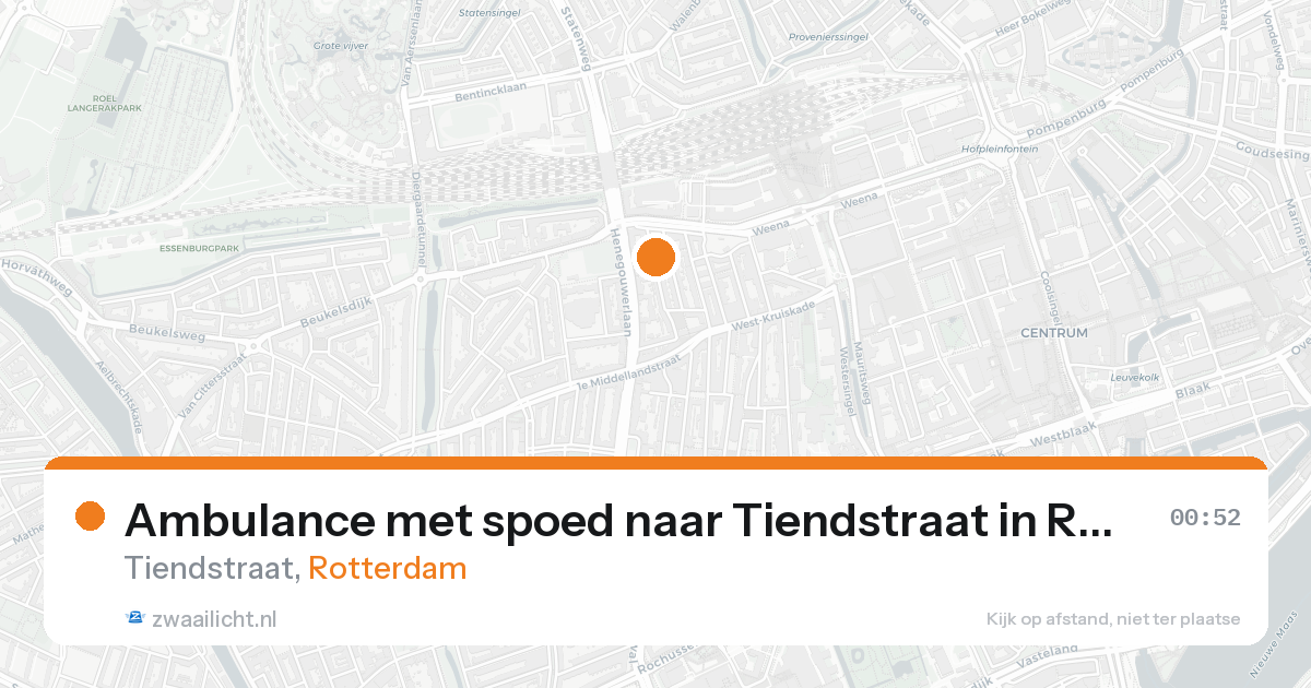 Ambulance met spoed naar Tiendstraat in Rotterdam — 18 aug 2026
