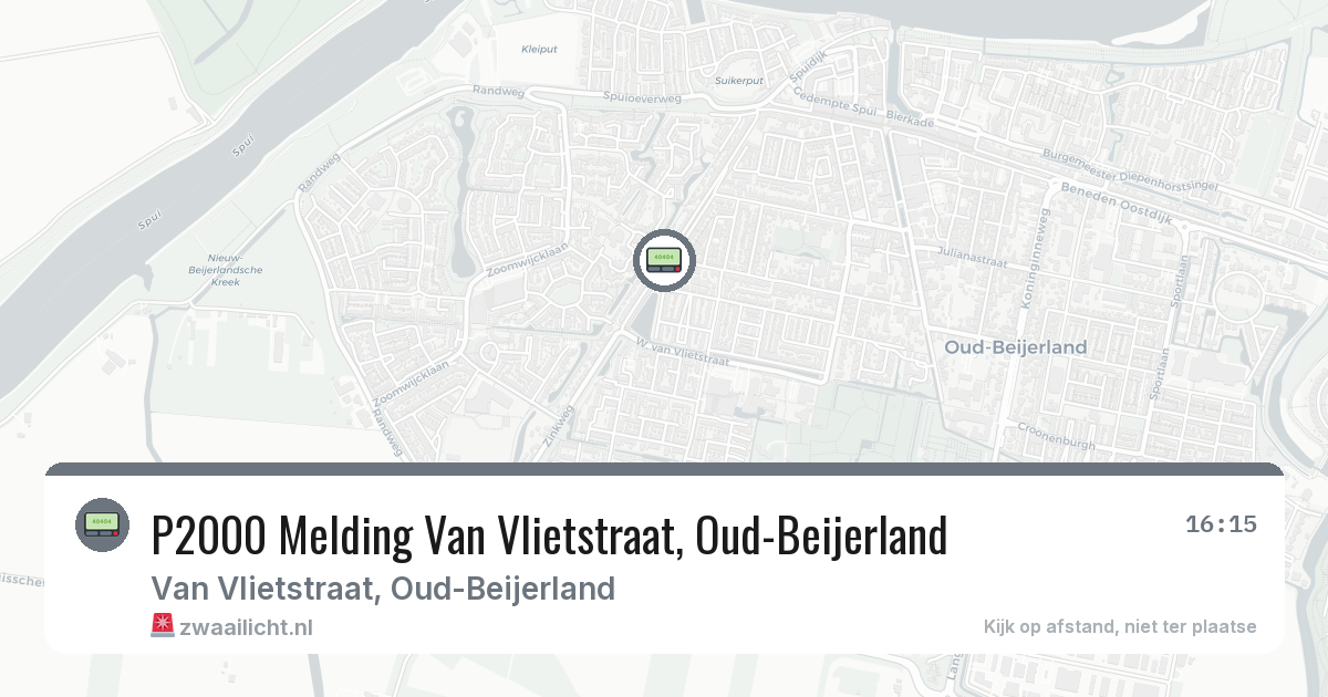 P2000 Melding Van Vlietstraat, Oud-Beijerland — 7 jul 2026