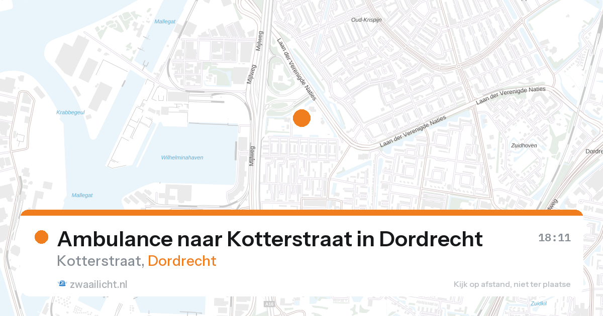 Ambulance naar Kotterstraat in Dordrecht — 27 aug 2026