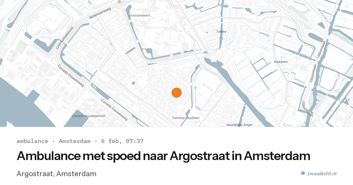 Ambulance met spoed naar Argostraat in Amsterdam — 6 feb 2026