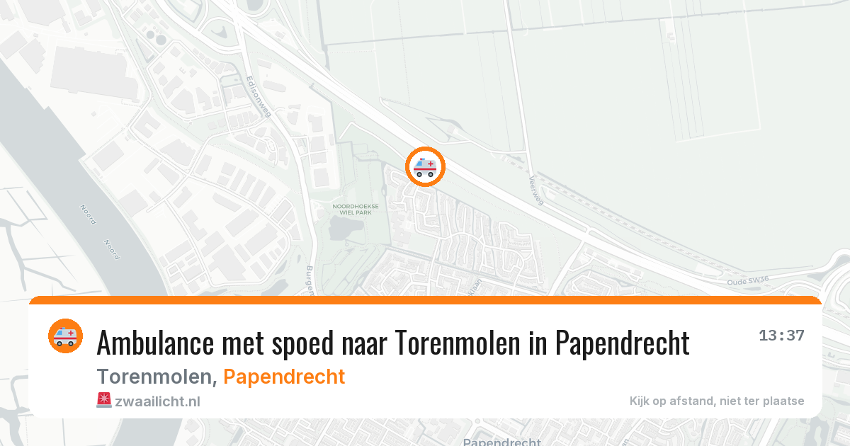 Ambulance met spoed naar Torenmolen in Papendrecht — 21 jun 2026