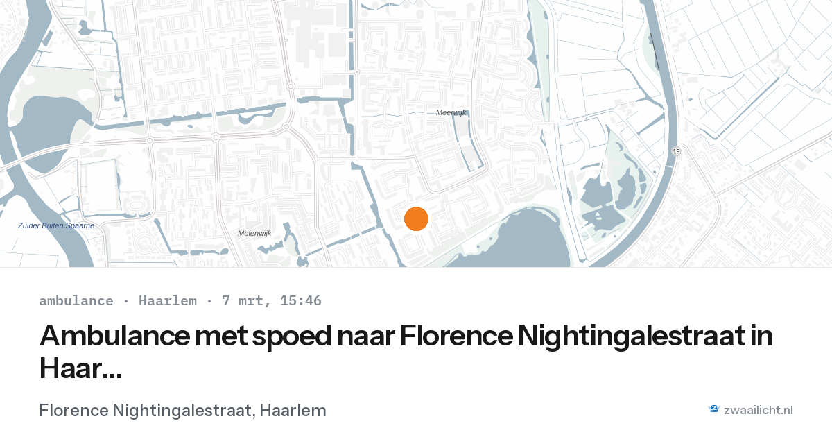 Ambulance met spoed naar Florence Nightingalestraat in Haarlem — 7 mrt 2026
