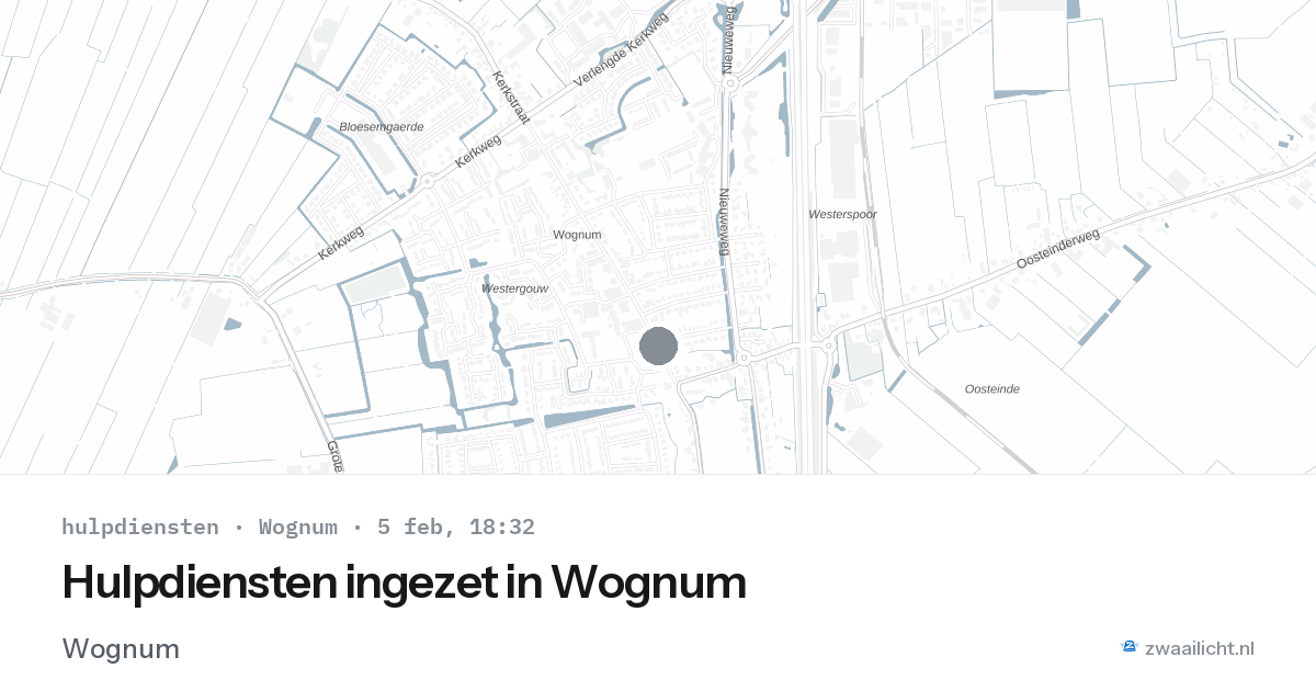 Hulpdiensten ingezet in Wognum — 5 feb 2026 | 🚨 Zwaailicht.nl