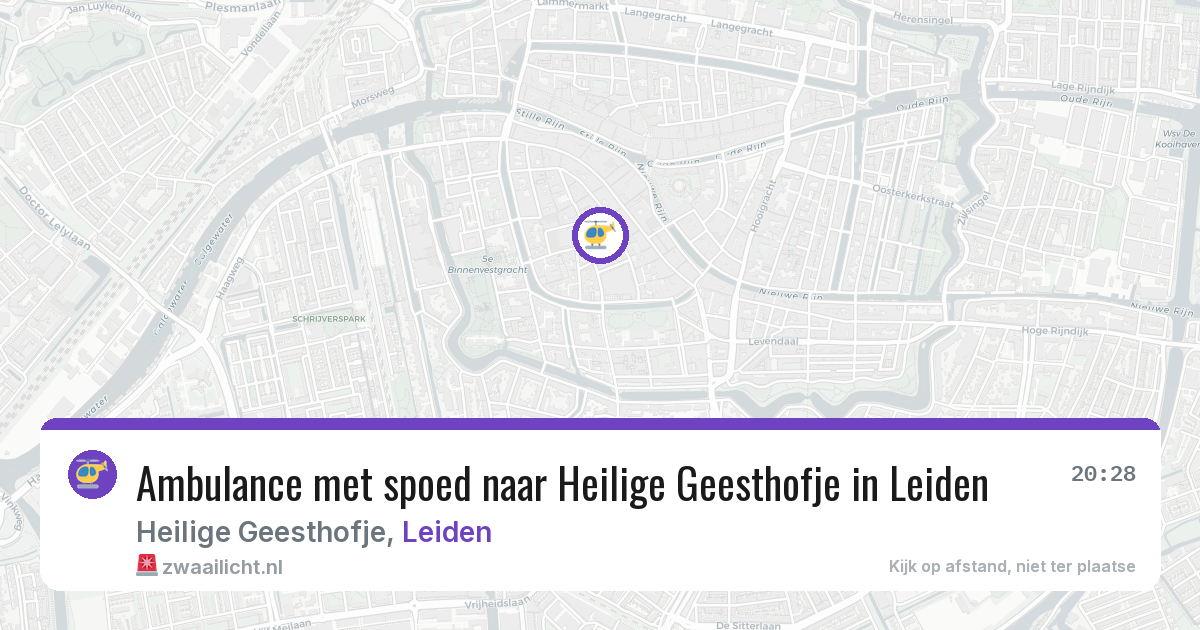 Ambulance met spoed naar Heilige Geesthofje in Leiden — 11 aug 2026
