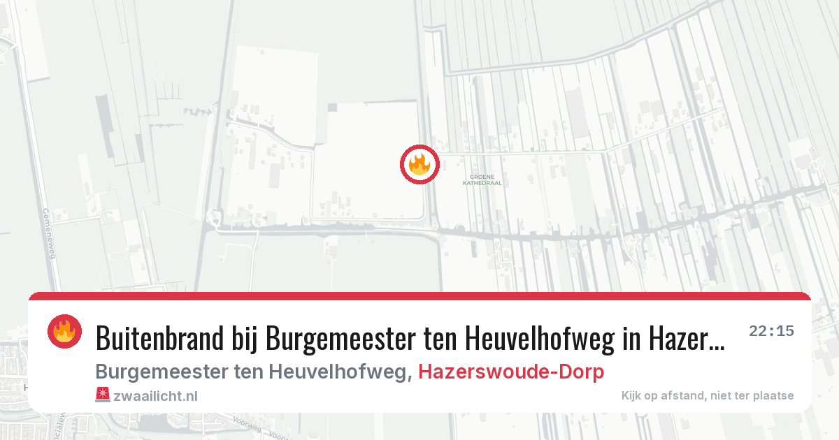 Buitenbrand bij Burgemeester ten Heuvelhofweg in Hazerswoude-Dorp — 1 mei 2026