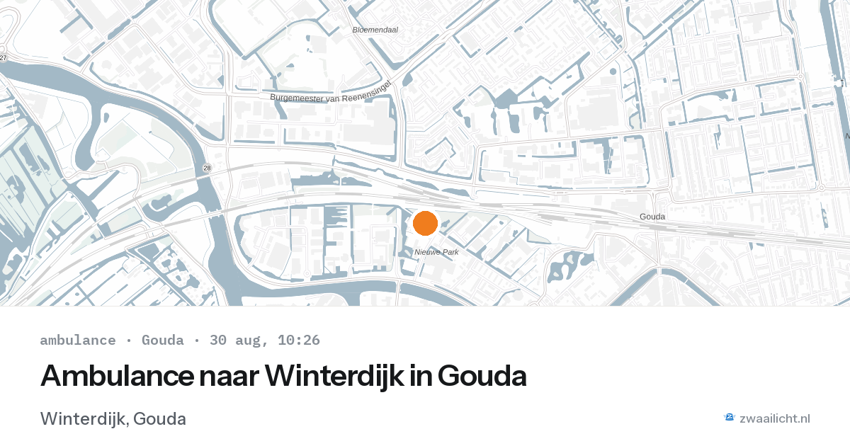 Ambulance naar Winterdijk in Gouda — 30 aug 2026