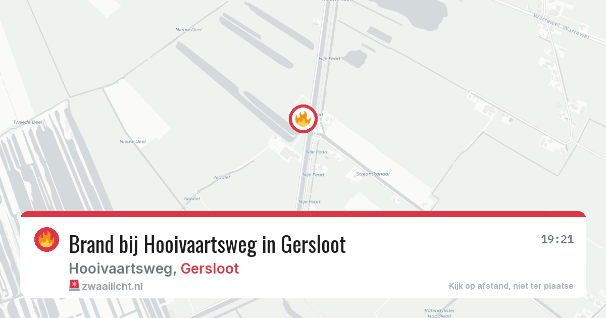 Brand bij Hooivaartsweg in Gersloot — 13 aug 2026