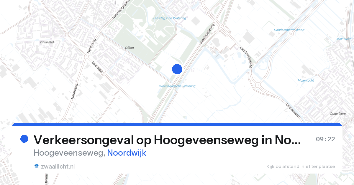 Verkeersongeval op Hoogeveenseweg in Noordwijk — 28 aug 2026