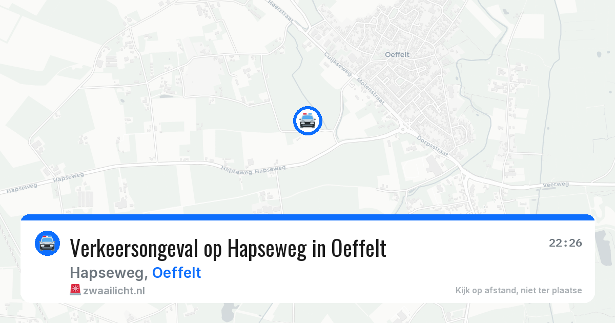 Verkeersongeval op Hapseweg in Oeffelt — 12 jul 2026
