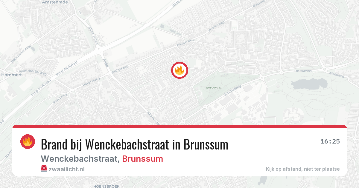 Brand bij Wenckebachstraat in Brunssum — 9 aug 2026
