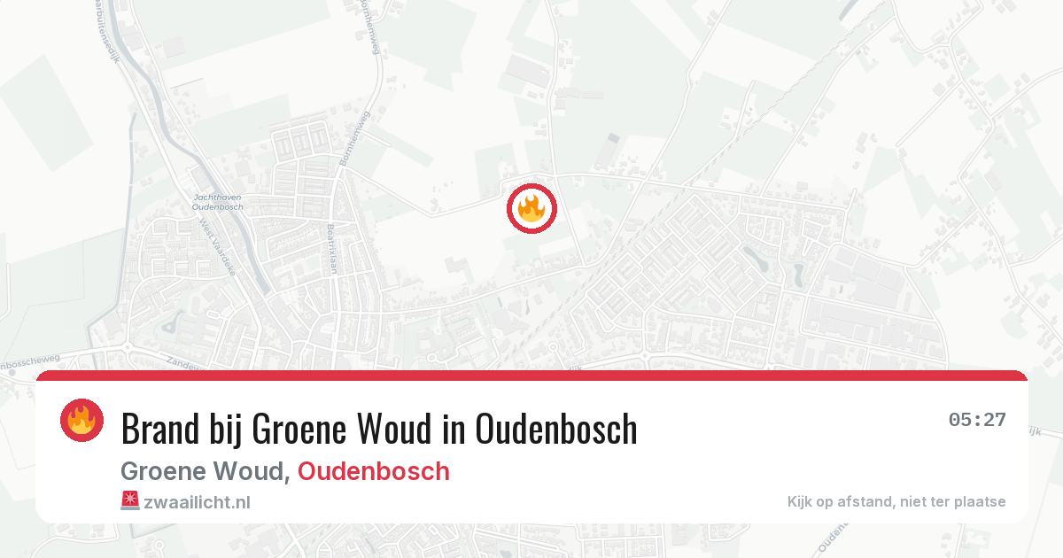 Brand bij Groene Woud in Oudenbosch — 22 apr 2026