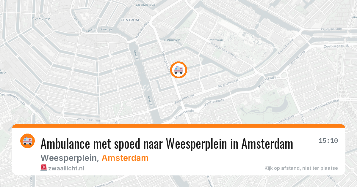 Ambulance met spoed naar Weesperplein in Amsterdam — 27 apr 2026