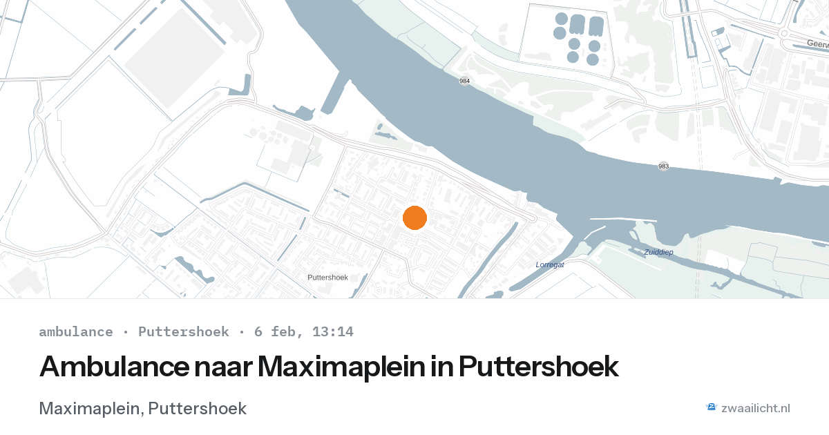 Ambulance naar Maximaplein in Puttershoek — 6 feb 2026