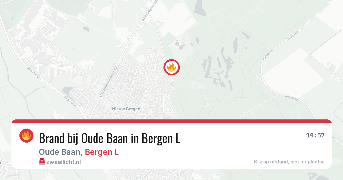 Brand bij Oude Baan in Bergen L — 8 jun 2026