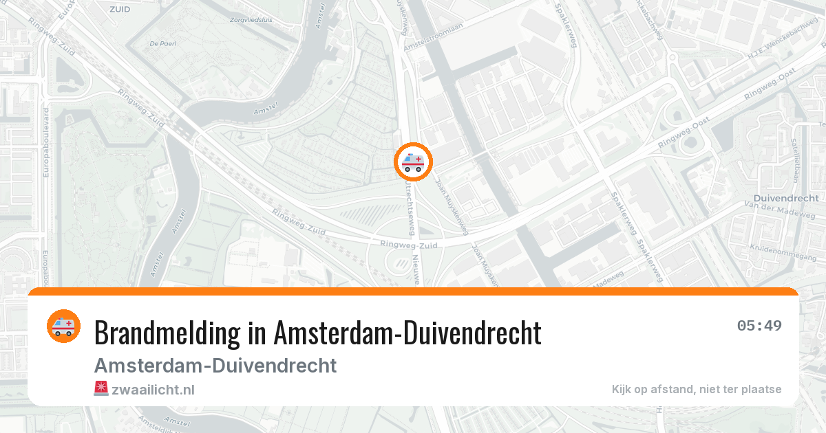 Brandmelding in Amsterdam-Duivendrecht — 13 aug 2026