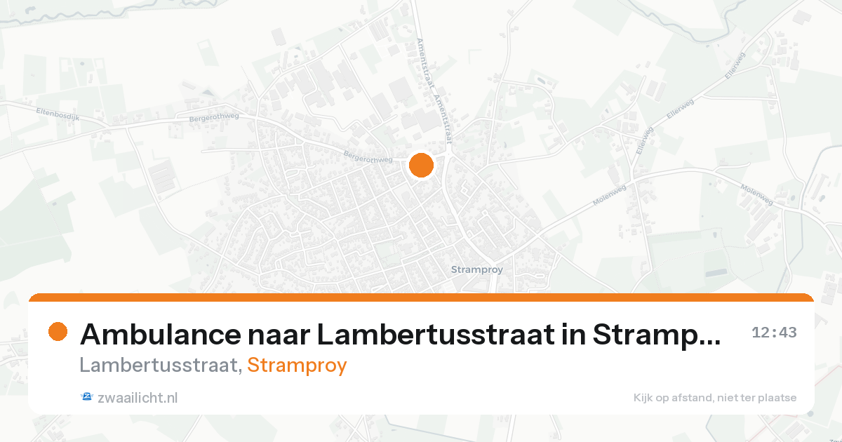 Ambulance naar Lambertusstraat in Stramproy — 23 aug 2026