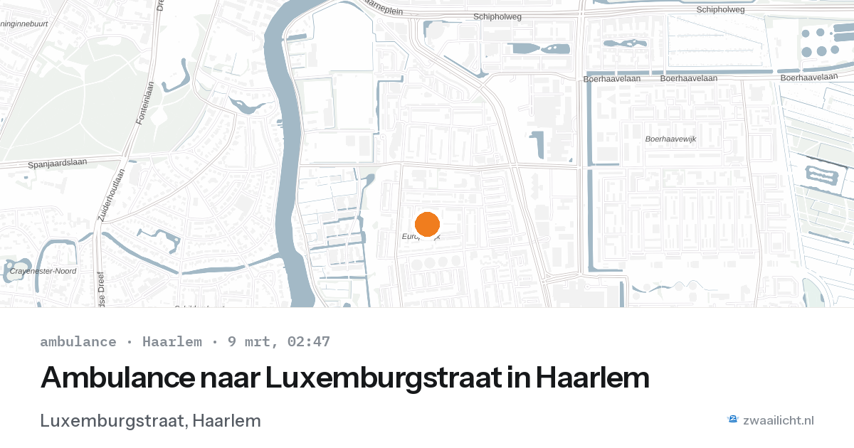 Ambulance naar Luxemburgstraat in Haarlem — 9 mrt 2026